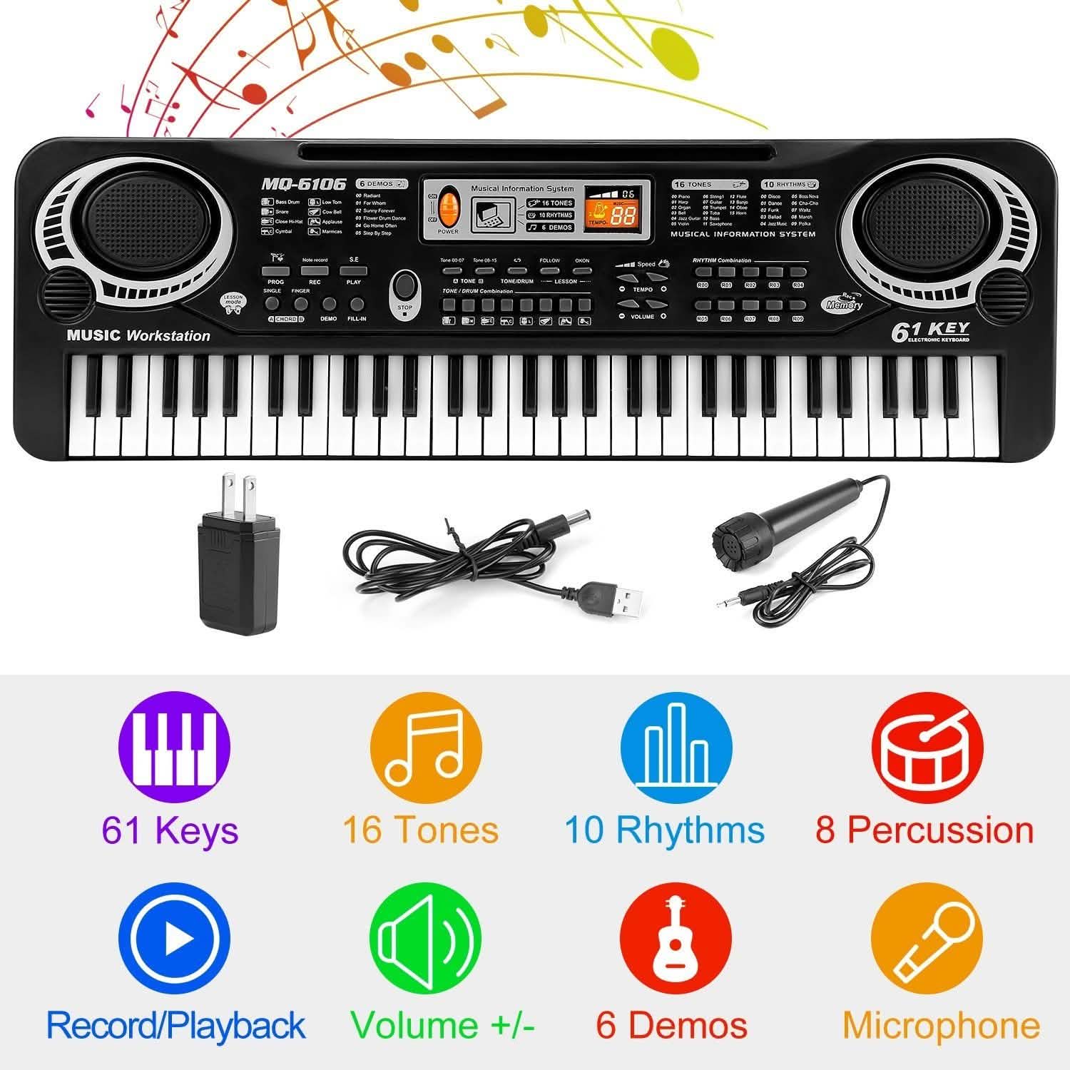61-Key Electronic Keyboard — Beginner to Intermediate