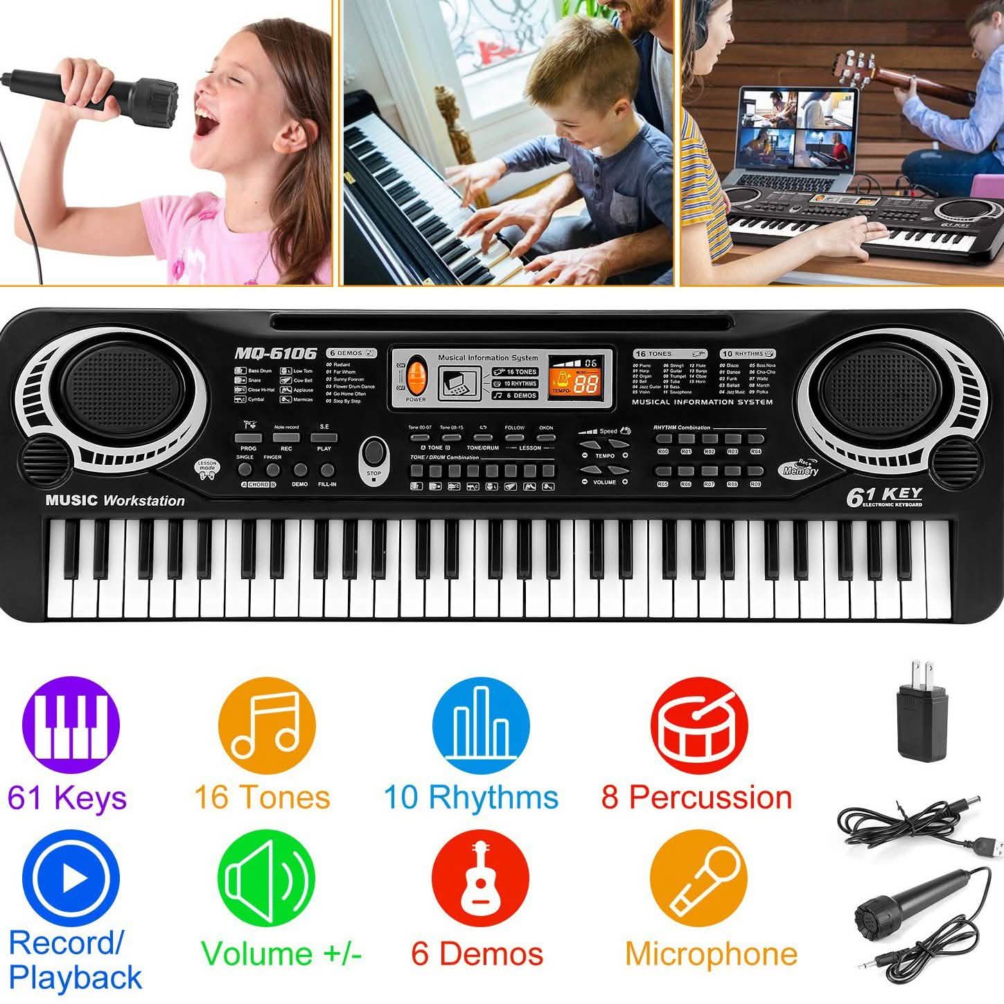 61-Key Electronic Keyboard — Beginner to Intermediate