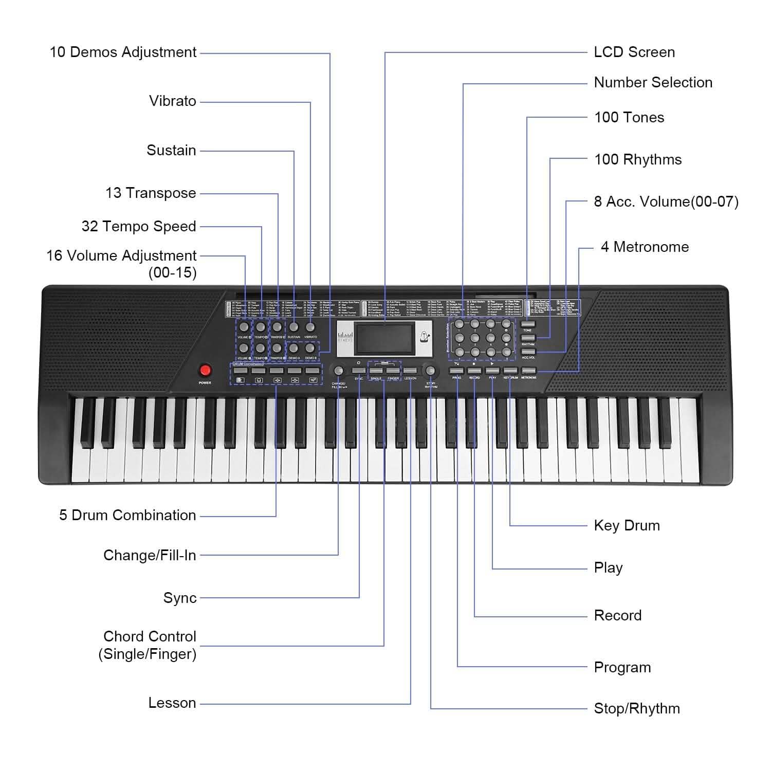 61-Key Digital Piano — Advanced Features & Touch Response