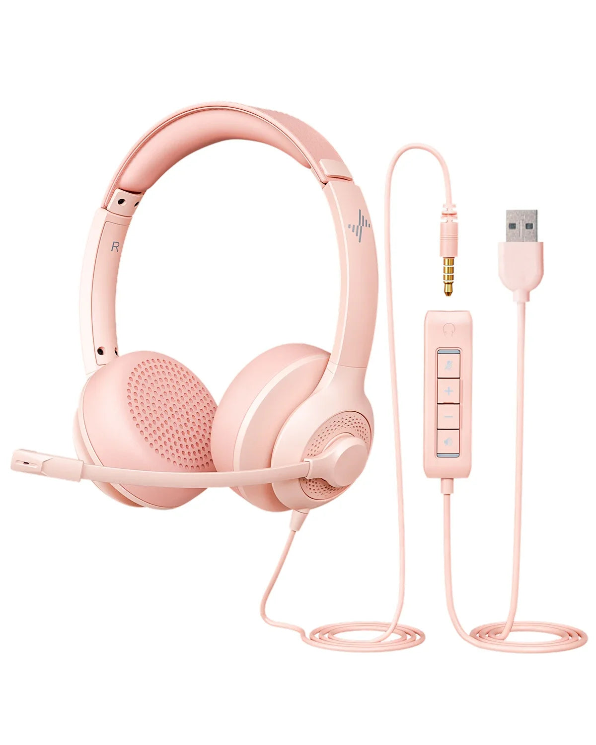 USB Headset with Noise-Cancelling Mic — Office & Gaming