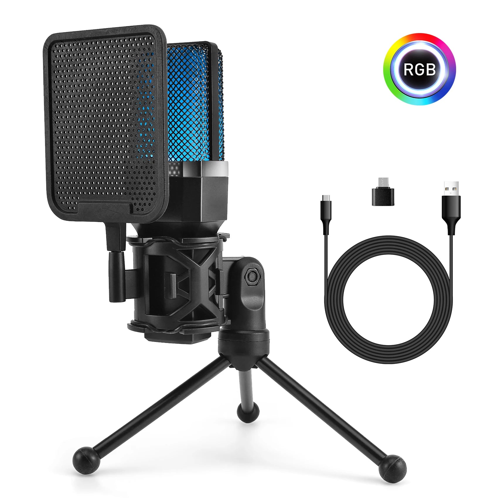 Pro USB Condenser Microphone Kit — Studio & Streaming