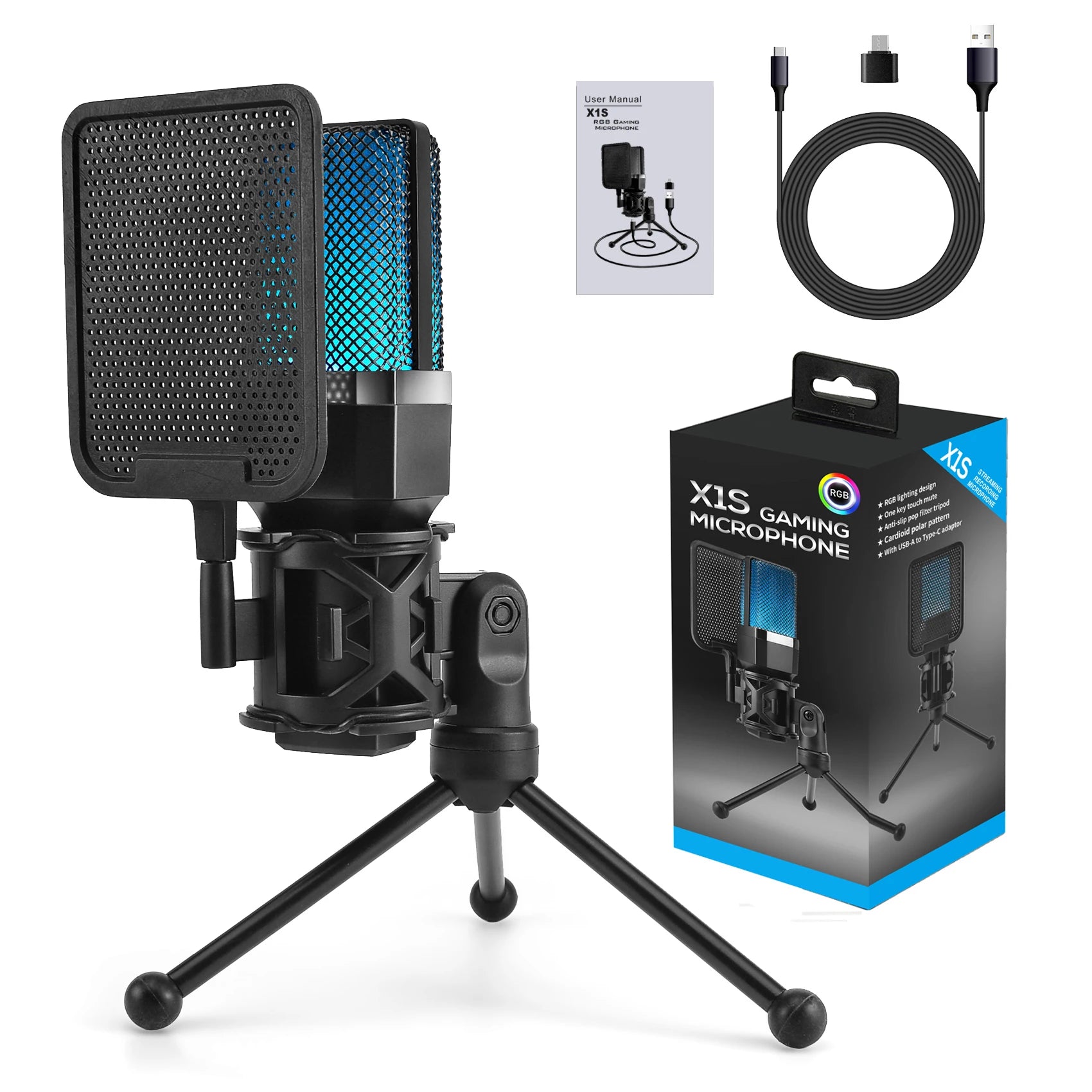 Pro USB Condenser Microphone Kit — Studio & Streaming