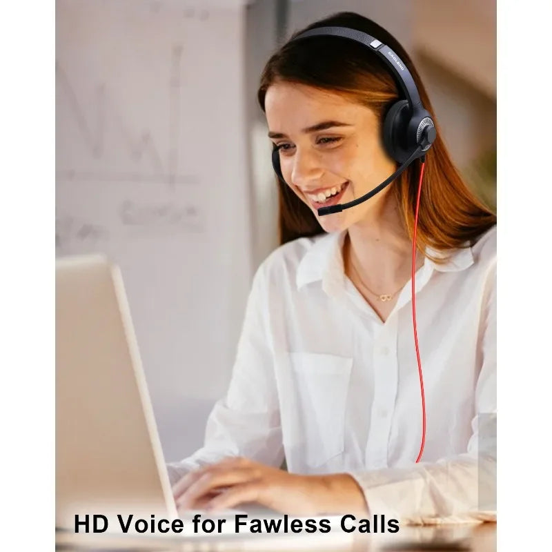 USB Headset with Noise-Cancelling Mic — Office & Gaming