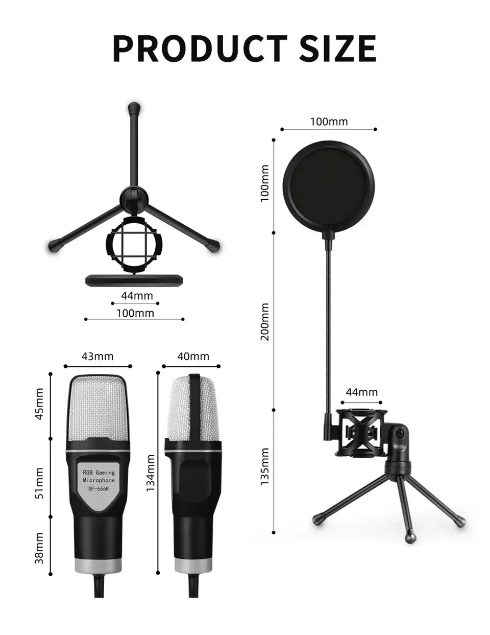 RGB Gaming Microphone — USB Plug & Play