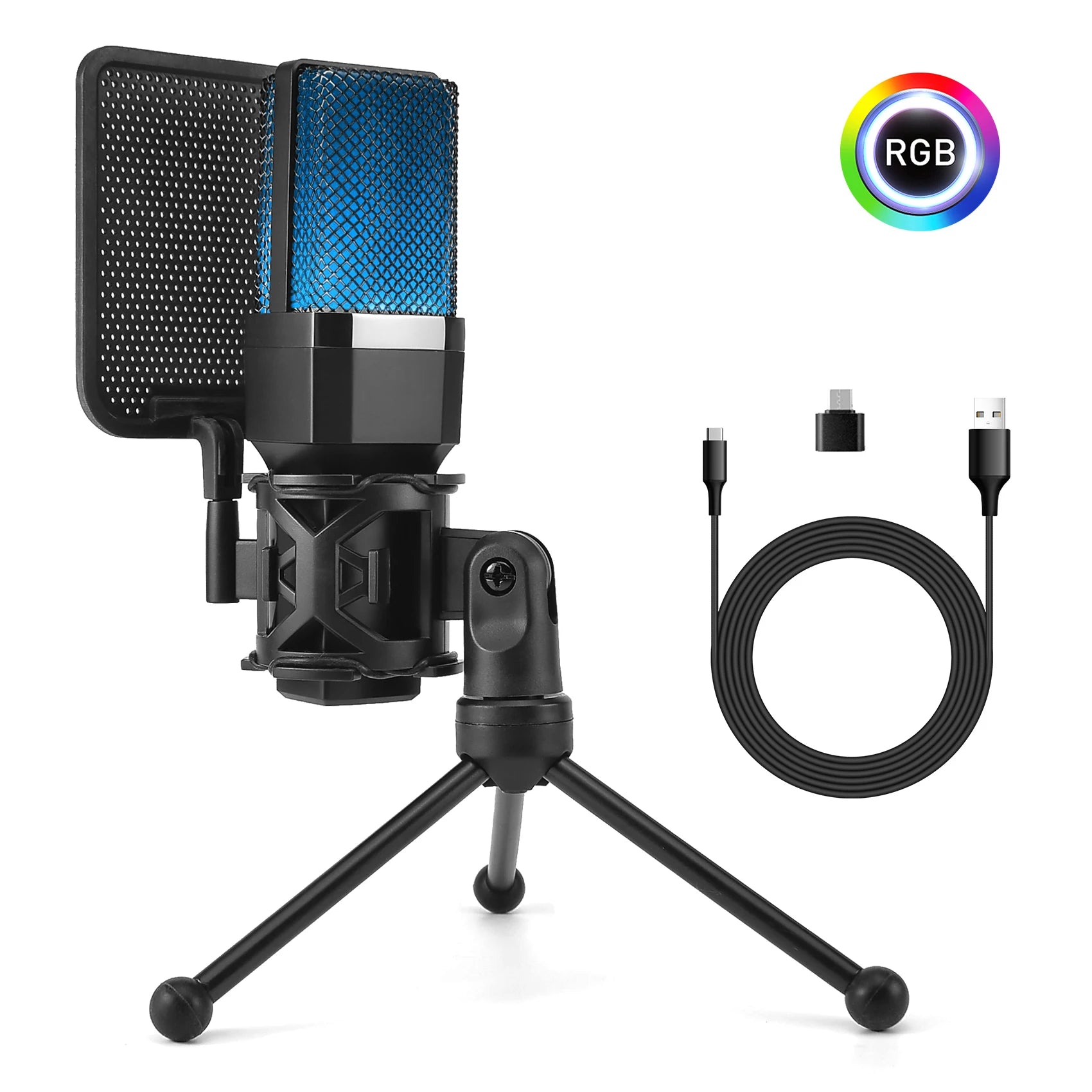 Pro USB Condenser Microphone Kit — Studio & Streaming