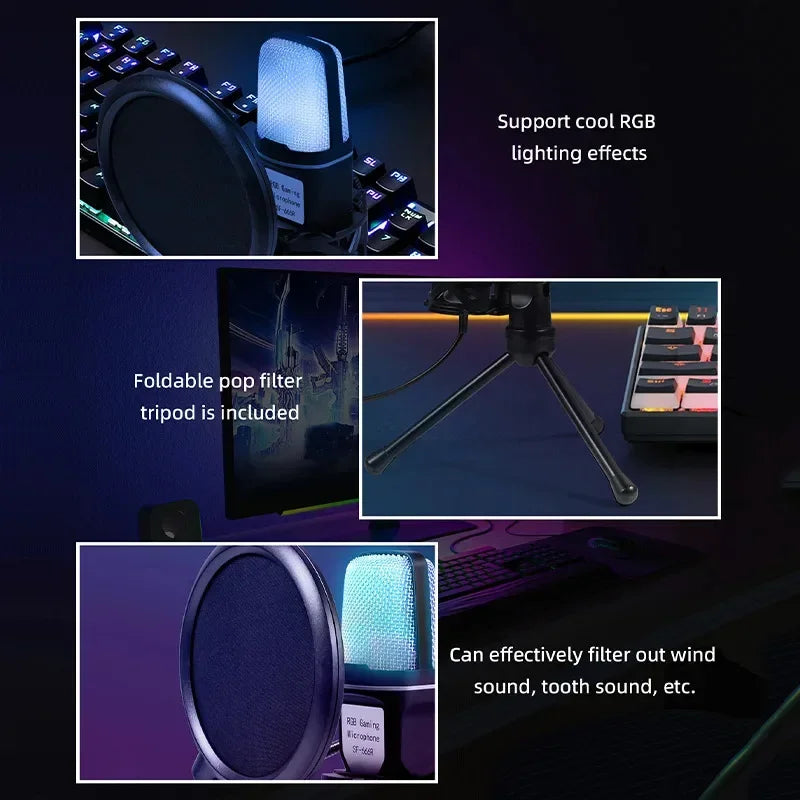 RGB Gaming Microphone — USB Plug & Play