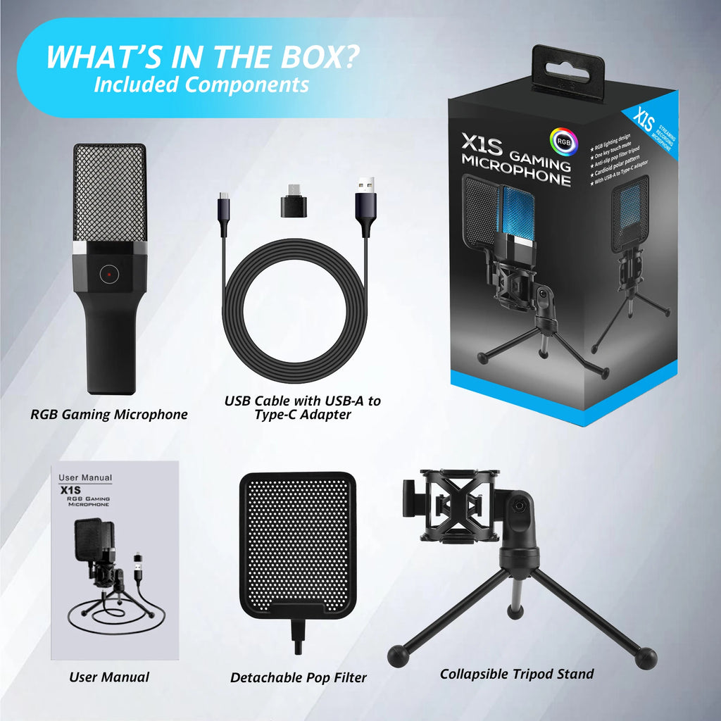 Pro USB Condenser Microphone Kit — Studio & Streaming