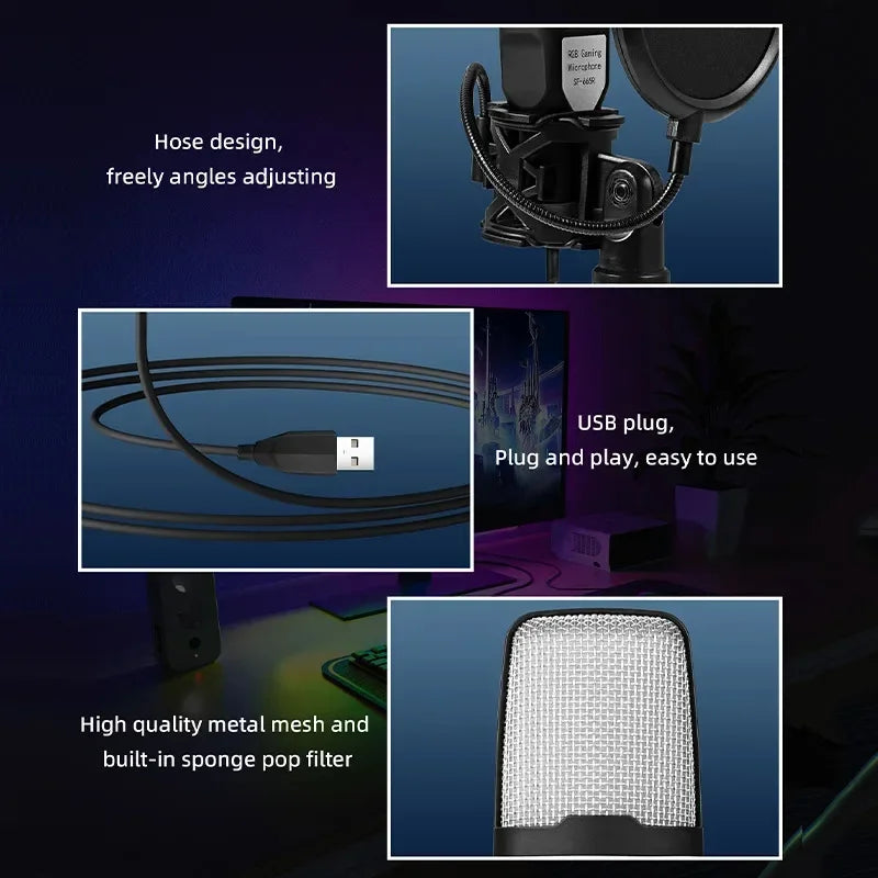 RGB Gaming Microphone — USB Plug & Play