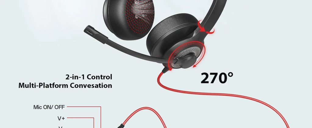 USB Headset with Noise-Cancelling Mic — Office & Gaming