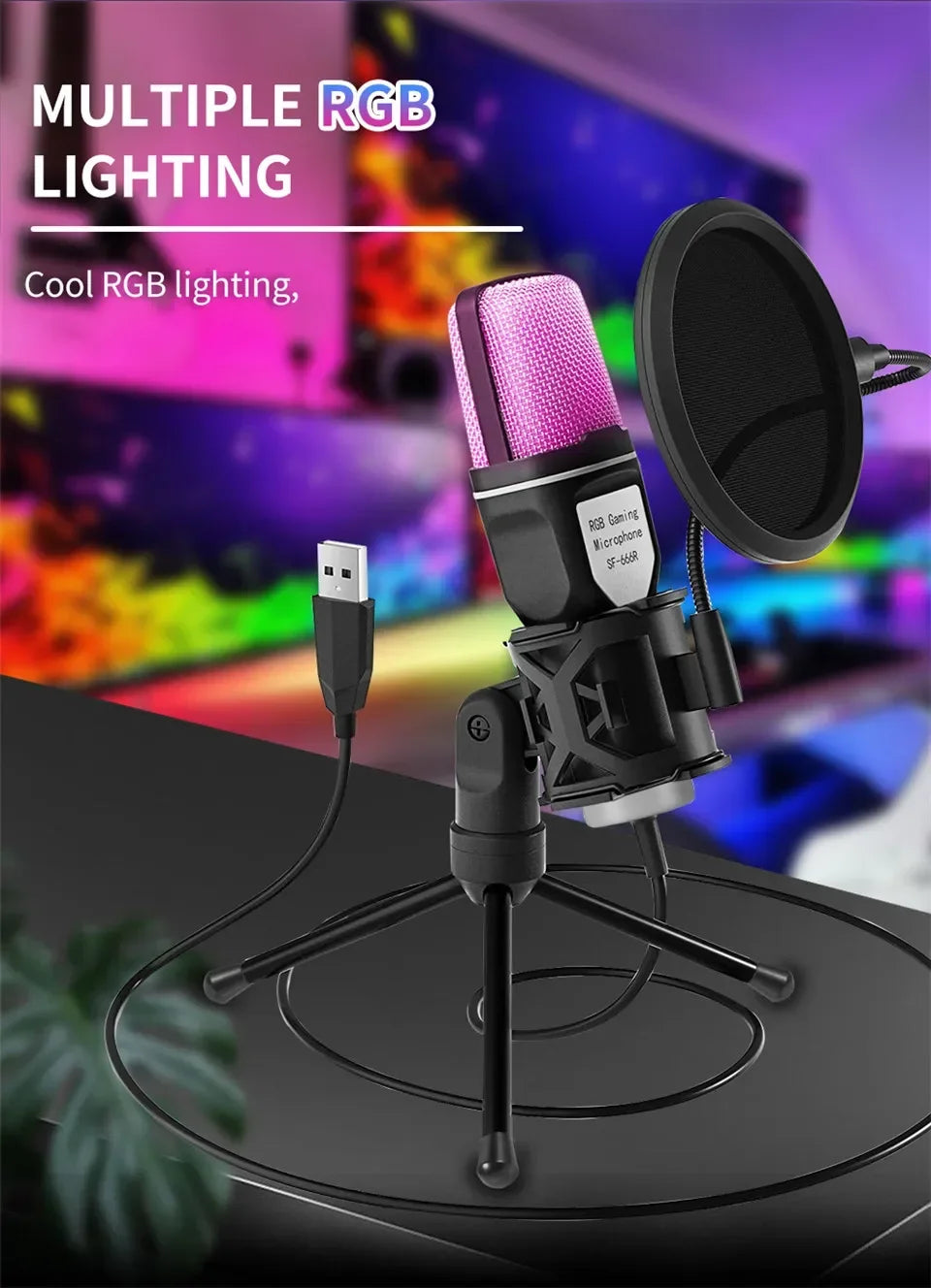 RGB Gaming Microphone — USB Plug & Play