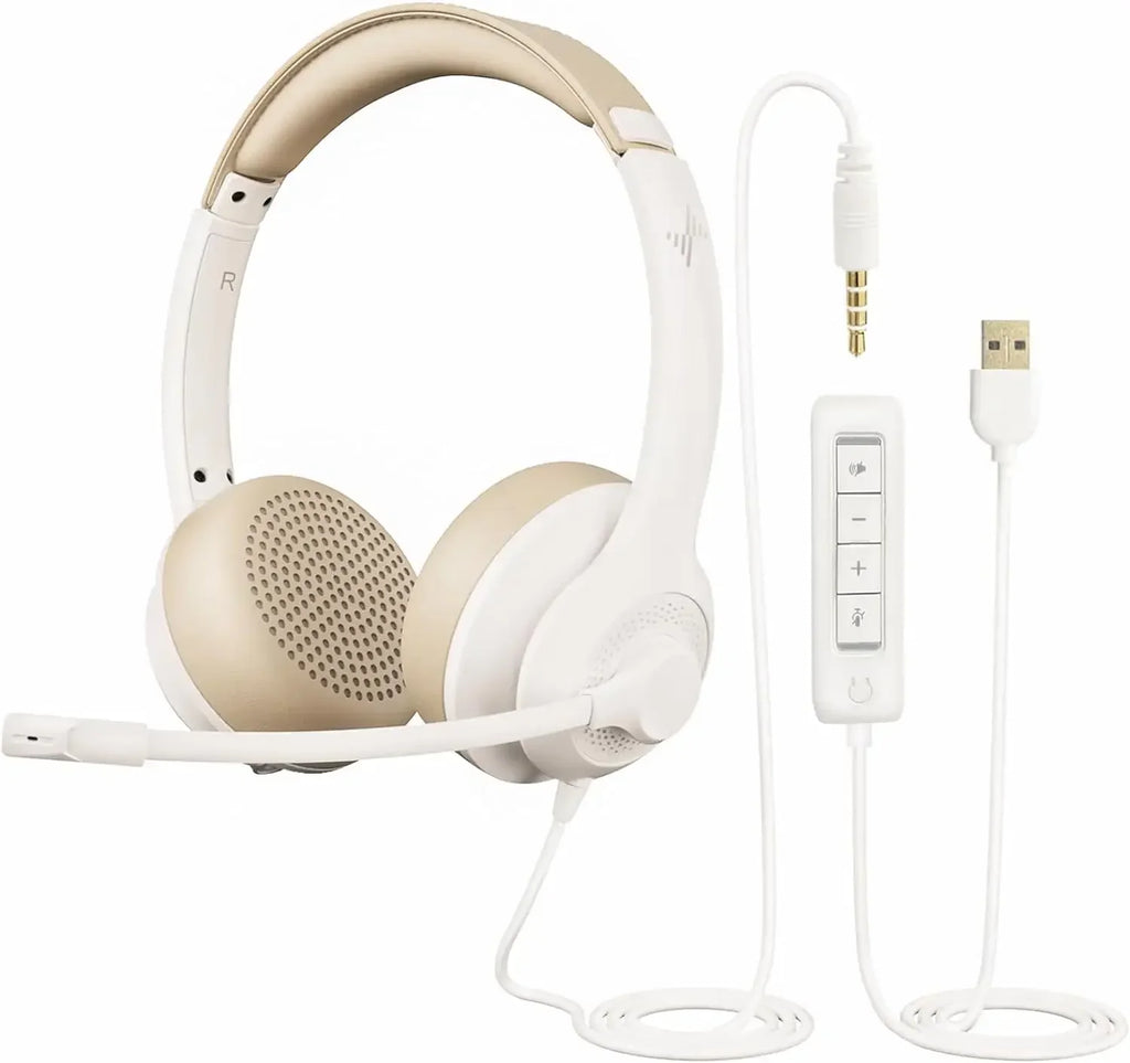 USB Headset with Noise-Cancelling Mic — Office & Gaming