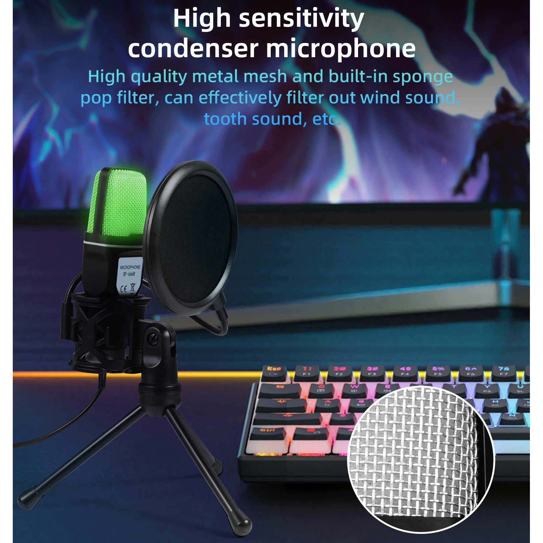 Pro USB Condenser Microphone Kit — Studio & Streaming