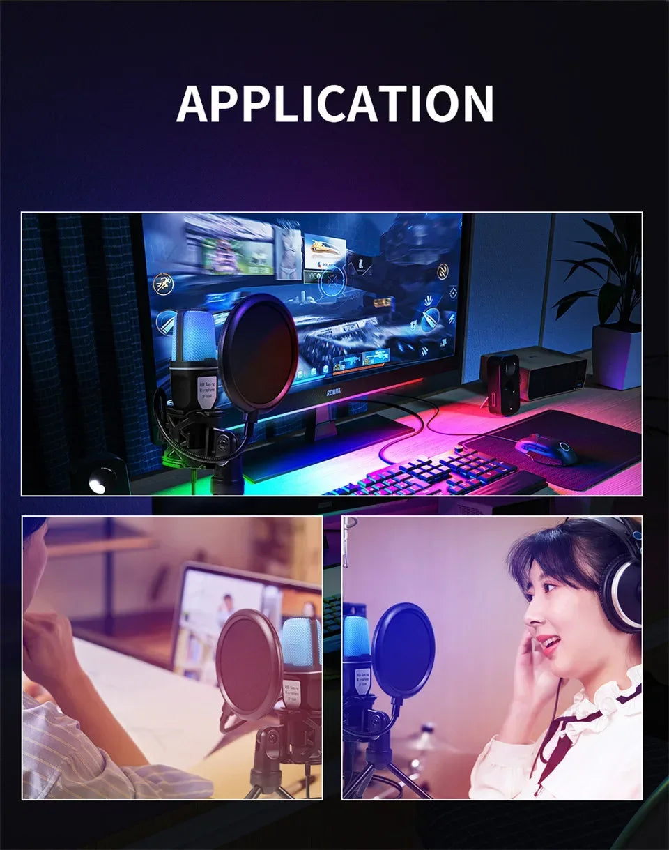 RGB Gaming Microphone — USB Plug & Play