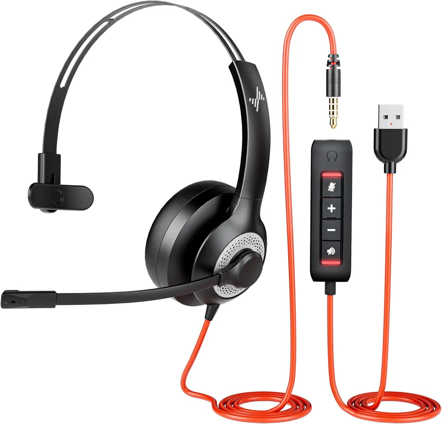 USB Headset with Noise-Cancelling Mic — Office & Gaming