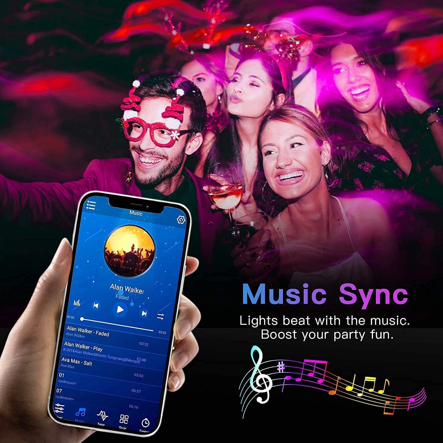 RGB LED Strip Lights — Music Sync with Remote Control