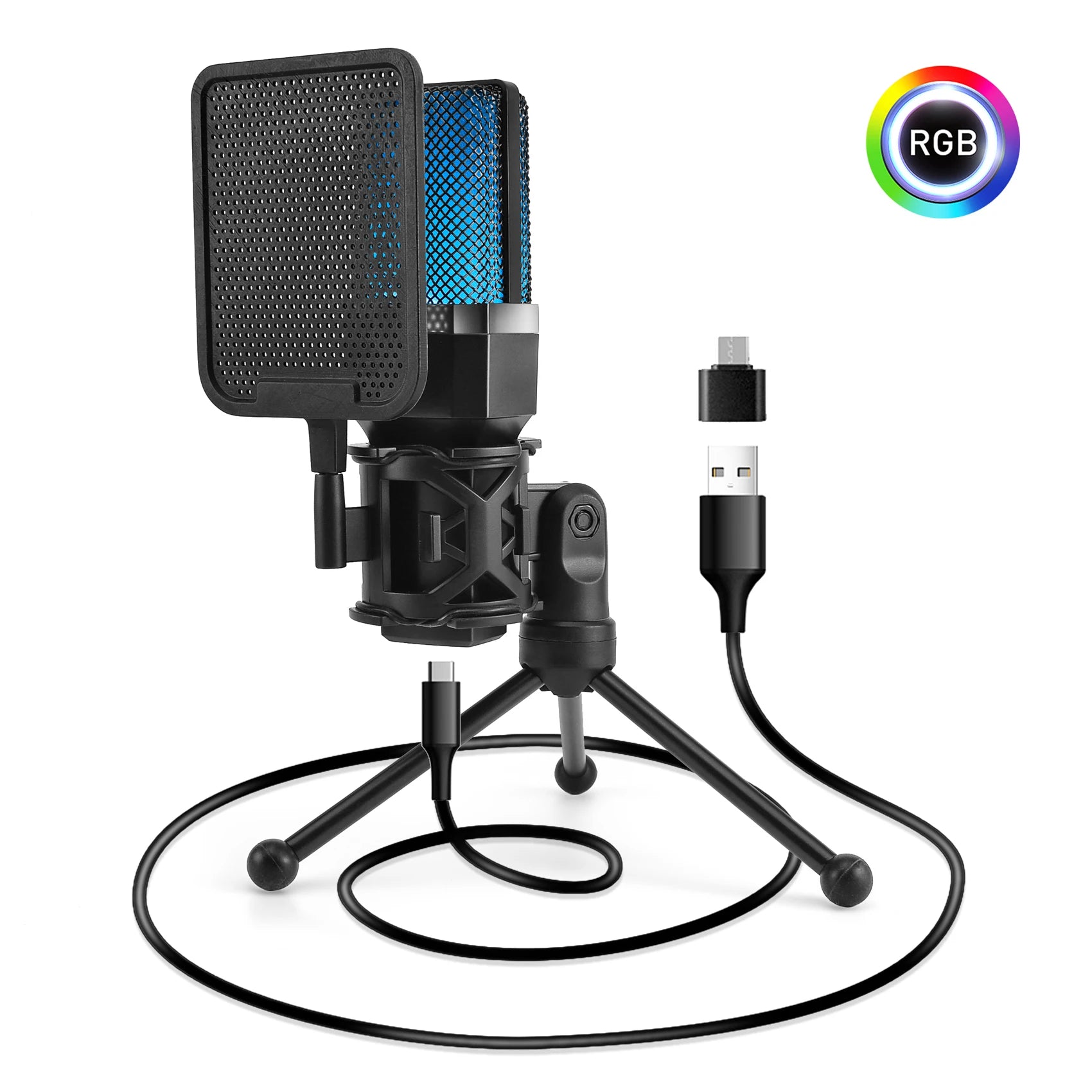Pro USB Condenser Microphone Kit — Studio & Streaming