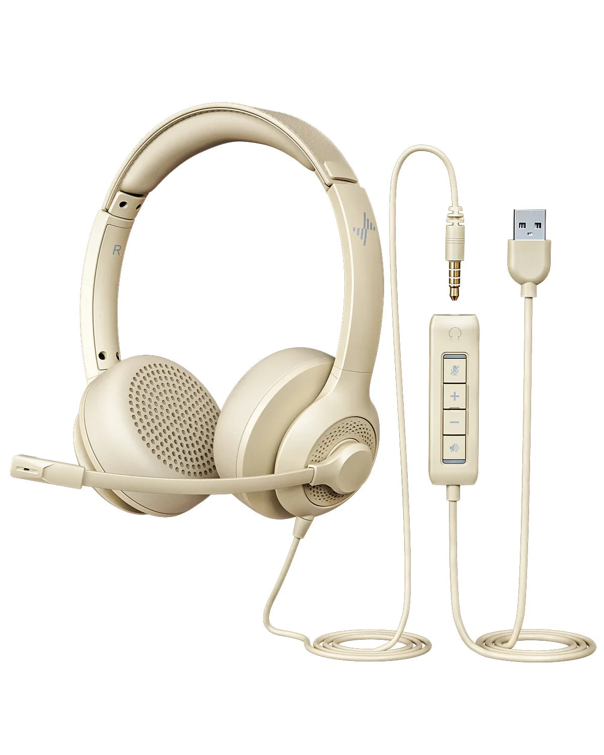 USB Headset with Noise-Cancelling Mic — Office & Gaming