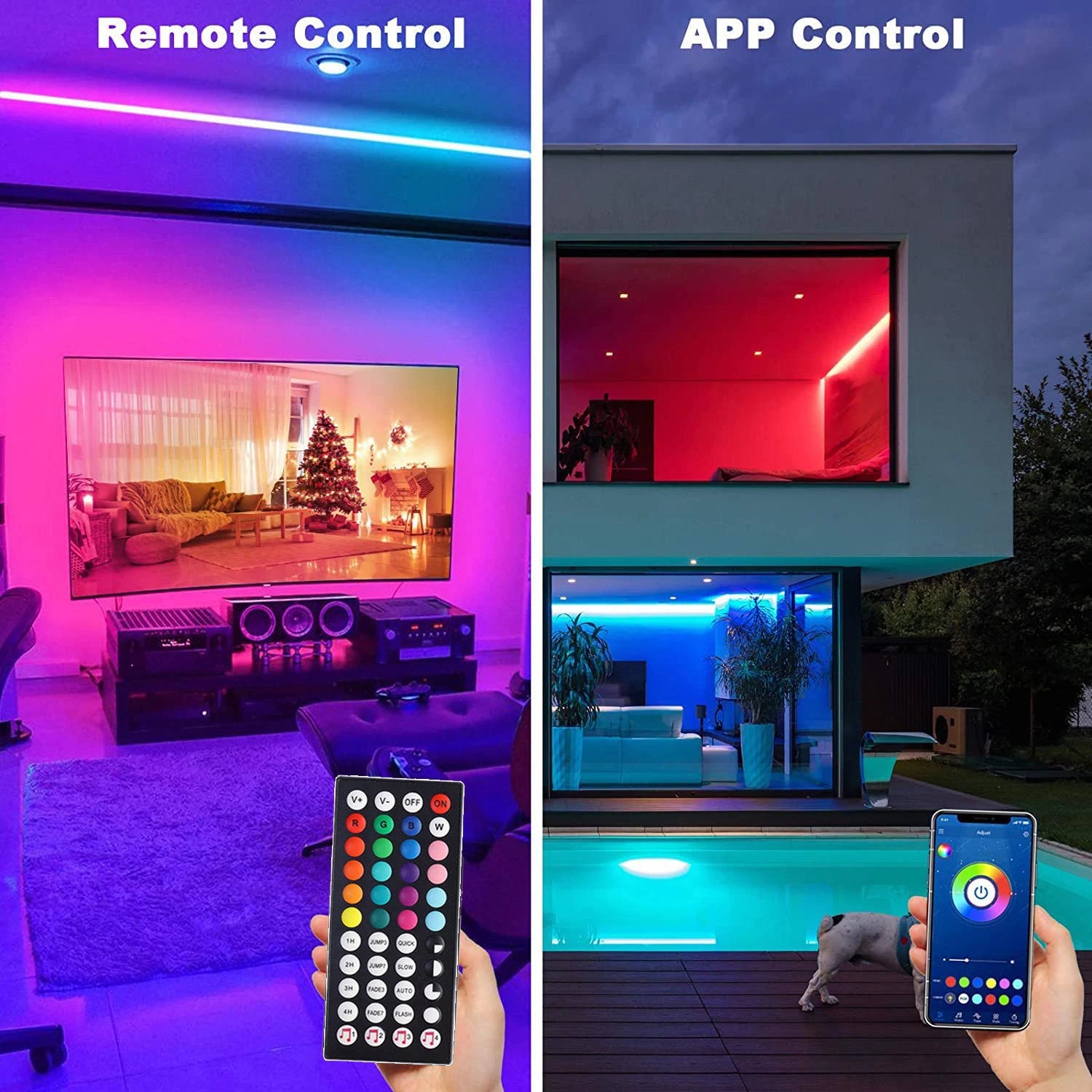 RGB LED Strip Lights — Music Sync with Remote Control