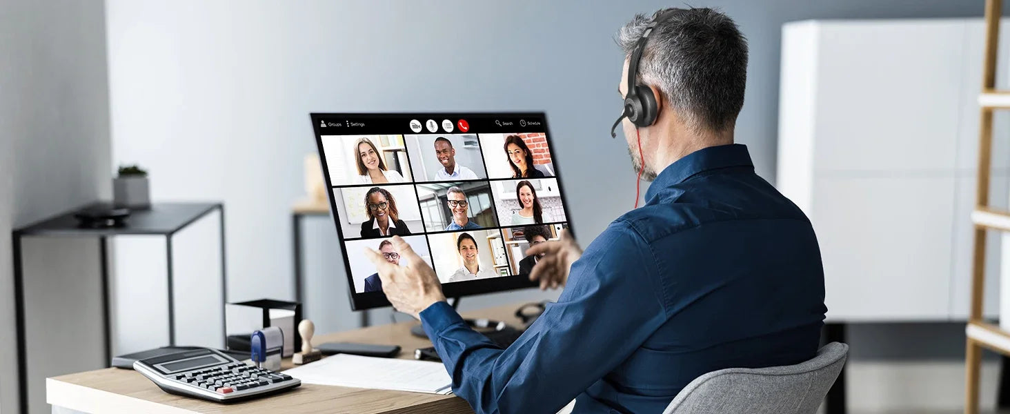 USB Headset with Noise-Cancelling Mic — Office & Gaming