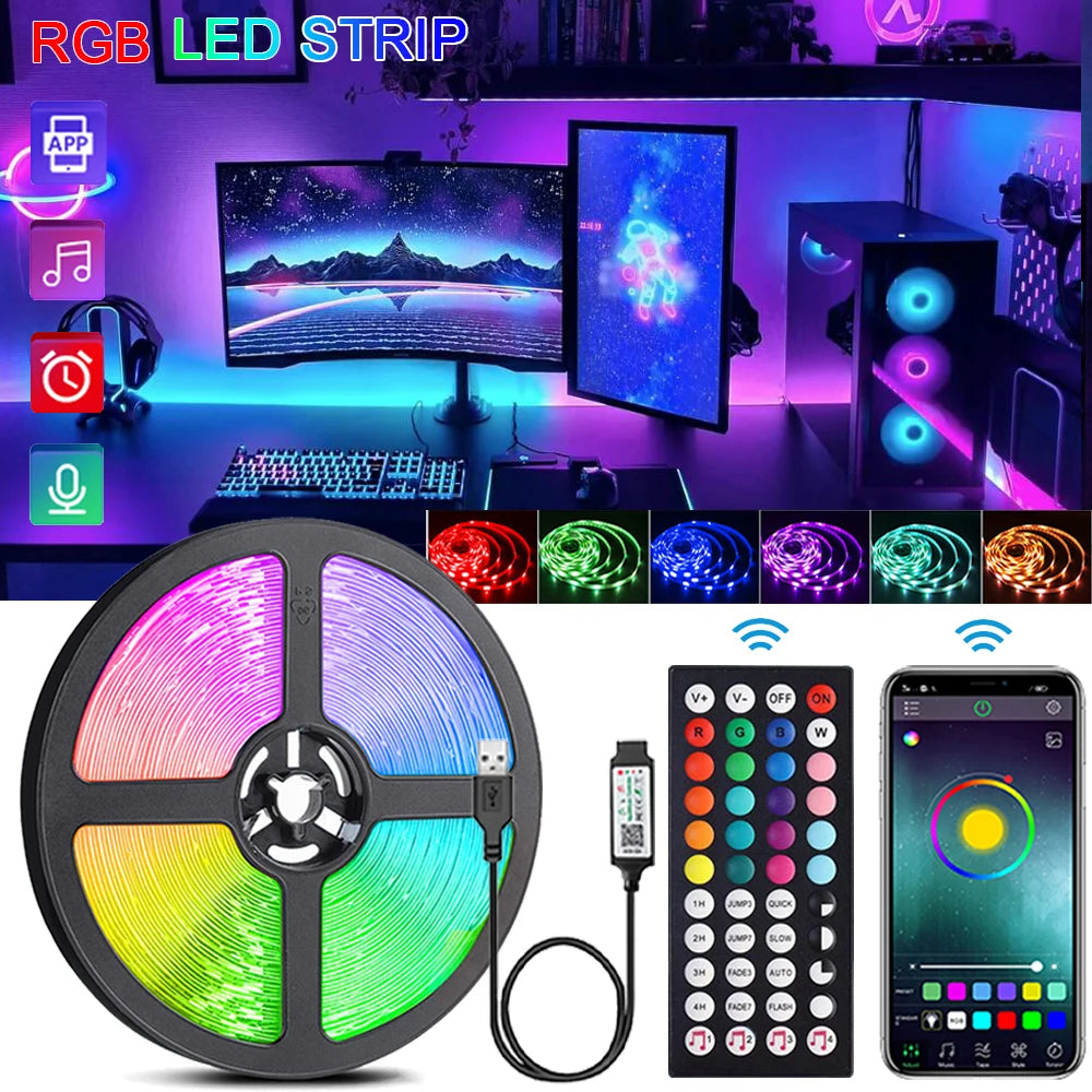 RGB LED Strip Lights — Music Sync with Remote Control