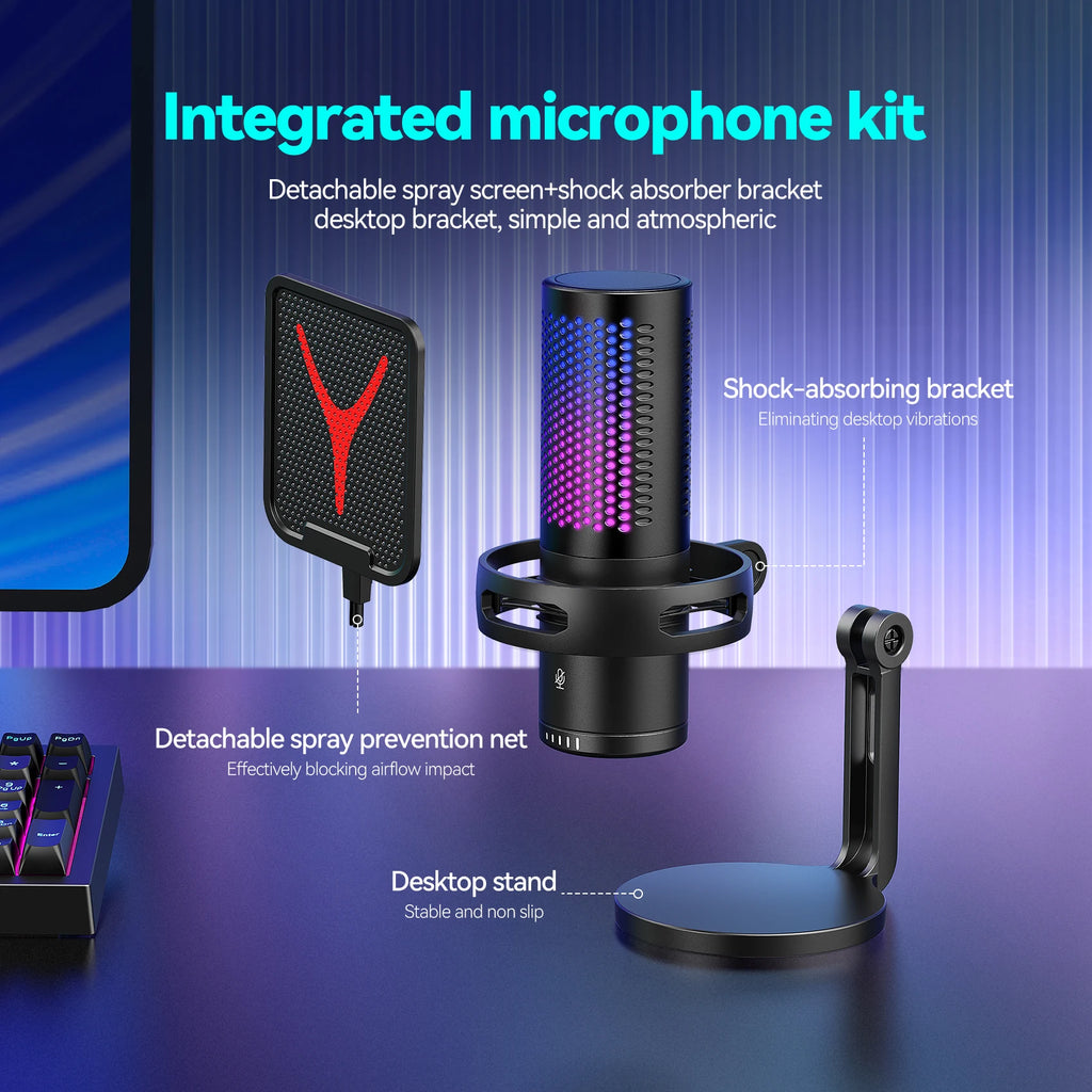 Pro USB Condenser Microphone Kit — Studio & Streaming