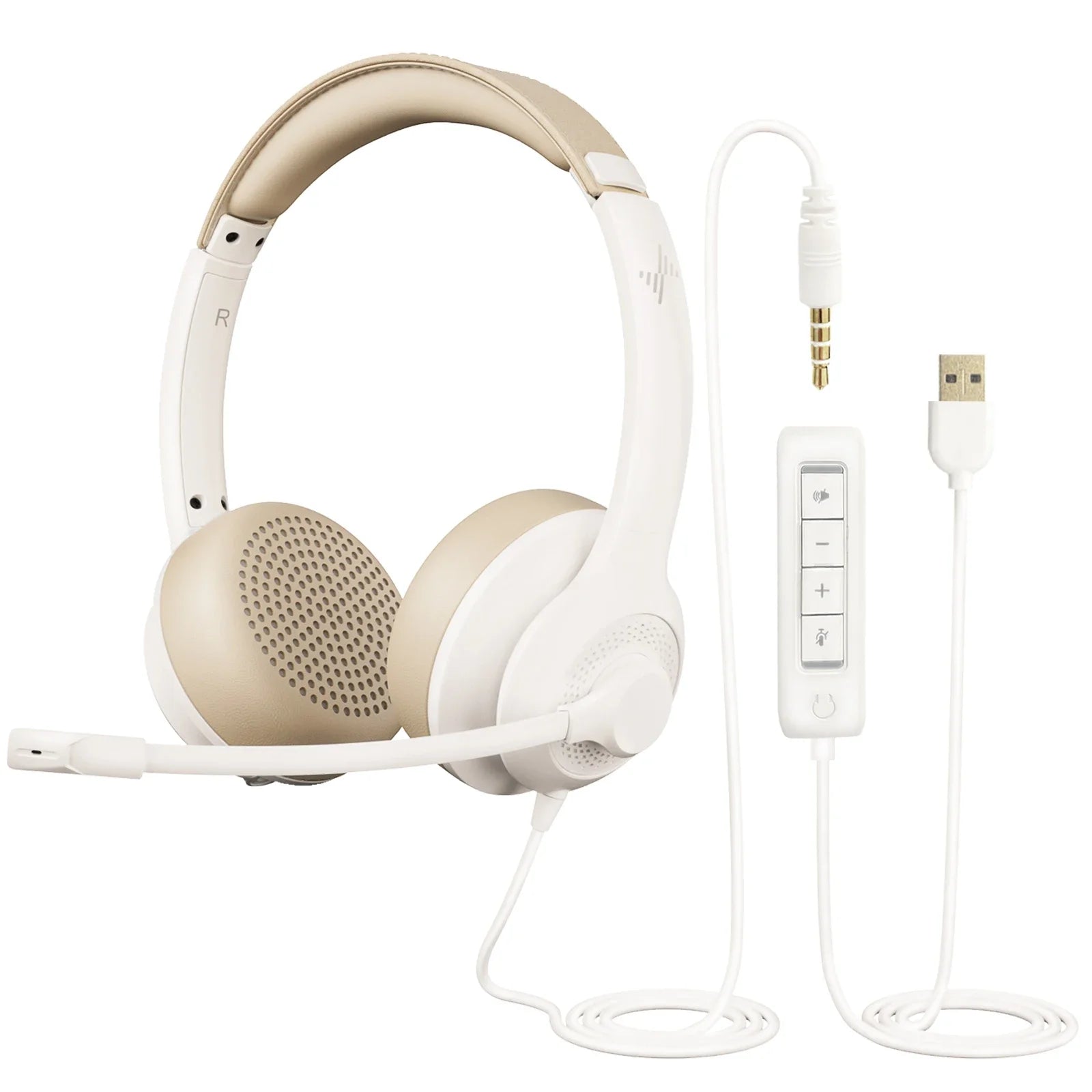 USB Headset with Noise-Cancelling Mic — Office & Gaming