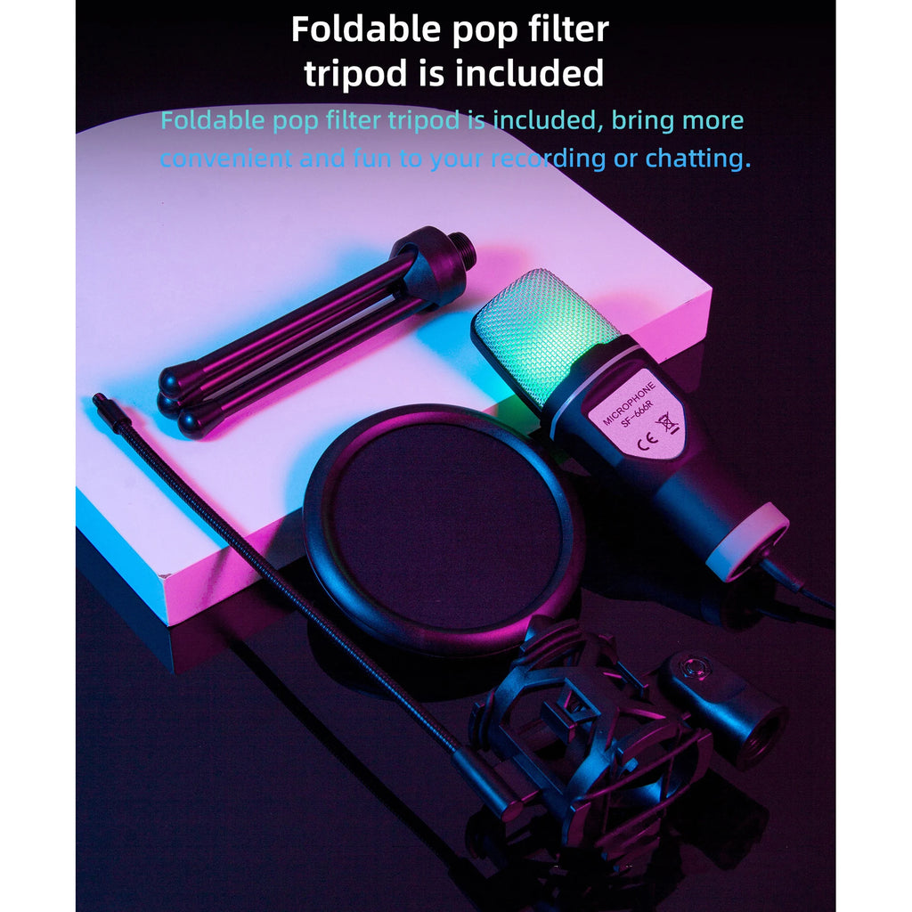 Pro USB Condenser Microphone Kit — Studio & Streaming