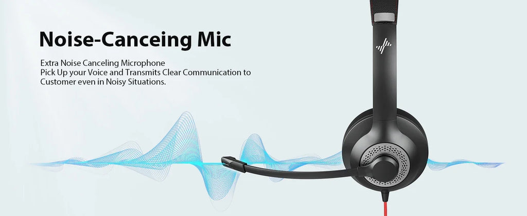 USB Headset with Noise-Cancelling Mic — Office & Gaming